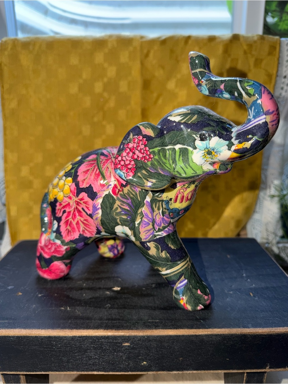 Floral Pattern Decorative Elephant
